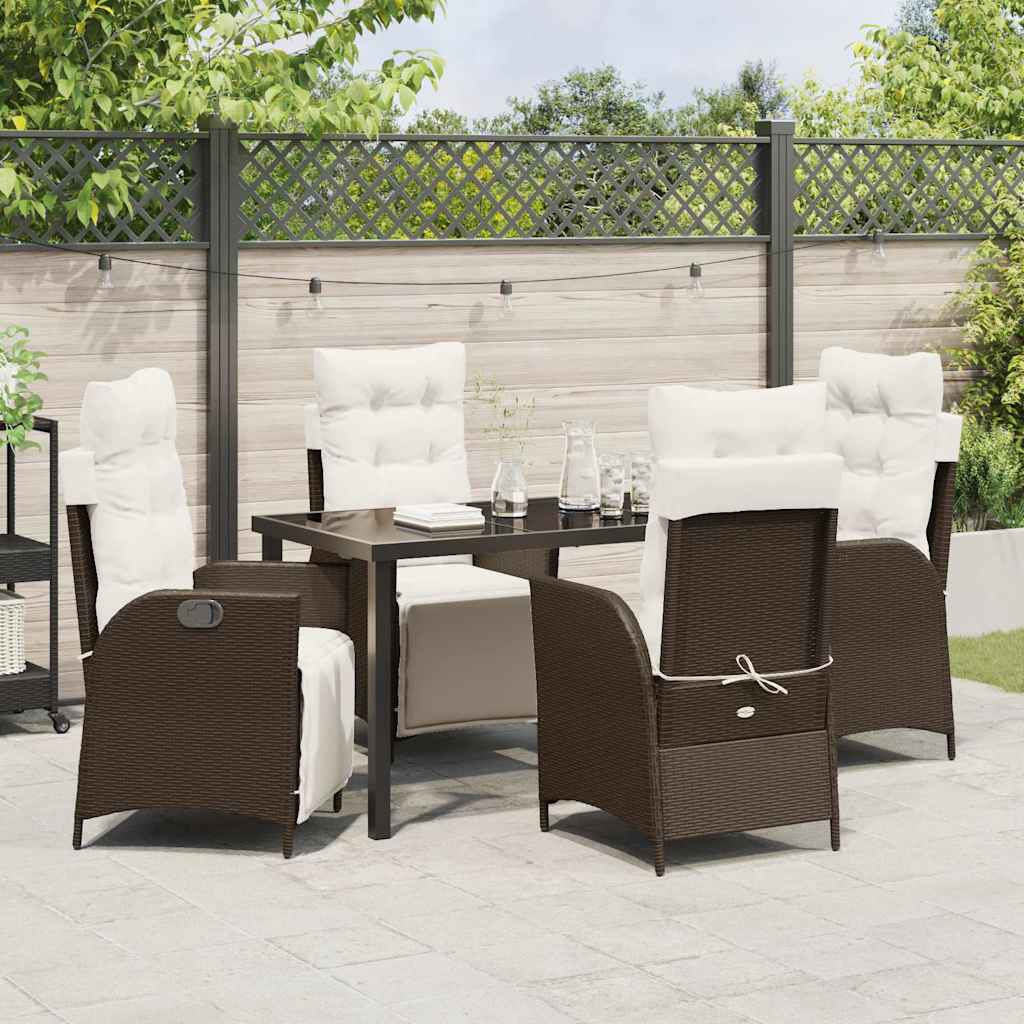 Have Spisebordssæt 5 stk. Brun polyrattan