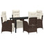 Have Spisebordssæt 5 stk. Brun polyrattan