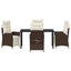 Have Spisebordssæt 5 stk. Brun polyrattan