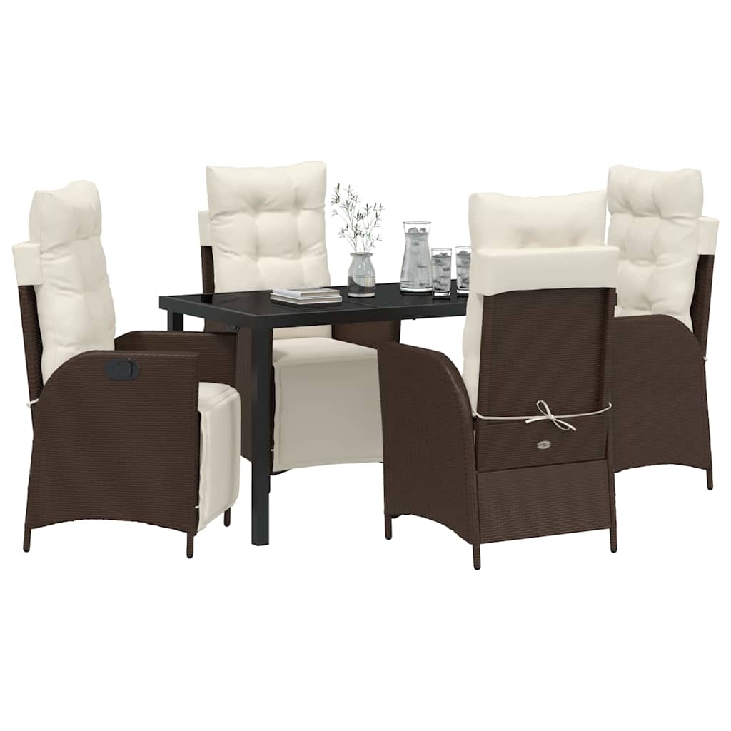 Have Spisebordssæt 5 stk. Brun polyrattan