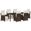 Have Spisebordssæt med pude 7 pcs Brun polyrattan