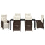 Have Spisebordssæt med pude 7 pcs Brun polyrattan