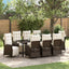 Have Spisebordssæt med pude 9 pcs Brun polyrattan