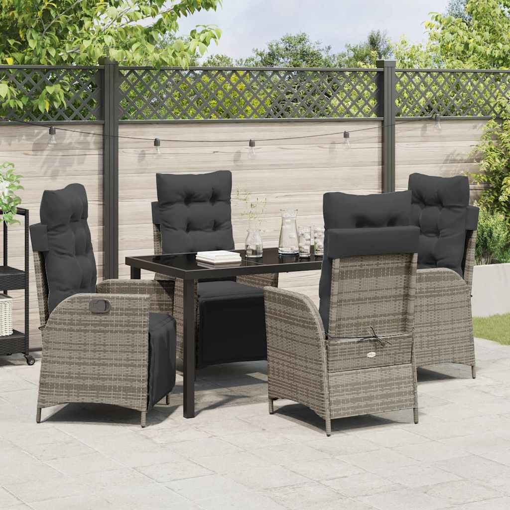 Have Spisebordssæt 5 stk. Grå polyrattan