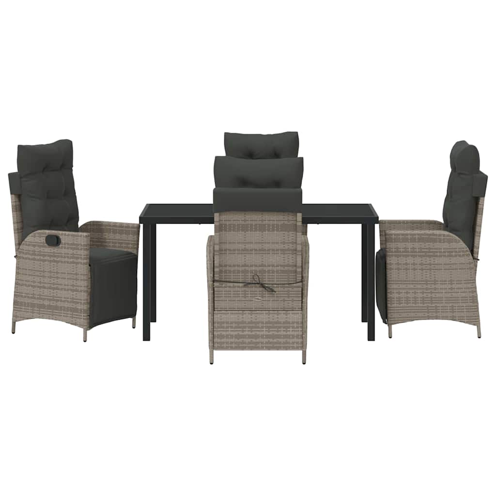 Have Spisebordssæt 5 stk. Grå polyrattan