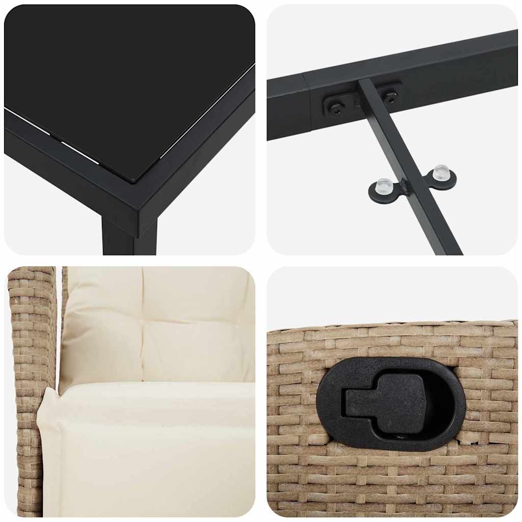 Have Spisebordssæt 5 stk. Beige polyrattan