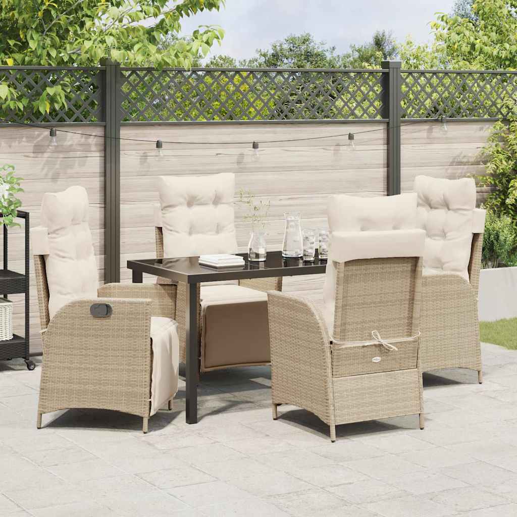 Have Spisebordssæt 5 stk. Beige polyrattan