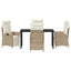 Have Spisebordssæt 5 stk. Beige polyrattan