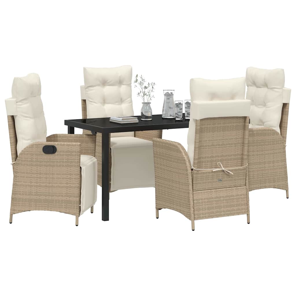Have Spisebordssæt 5 stk. Beige polyrattan