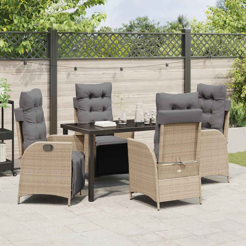Have Spisebordssæt 5 stk. Beige polyrattan