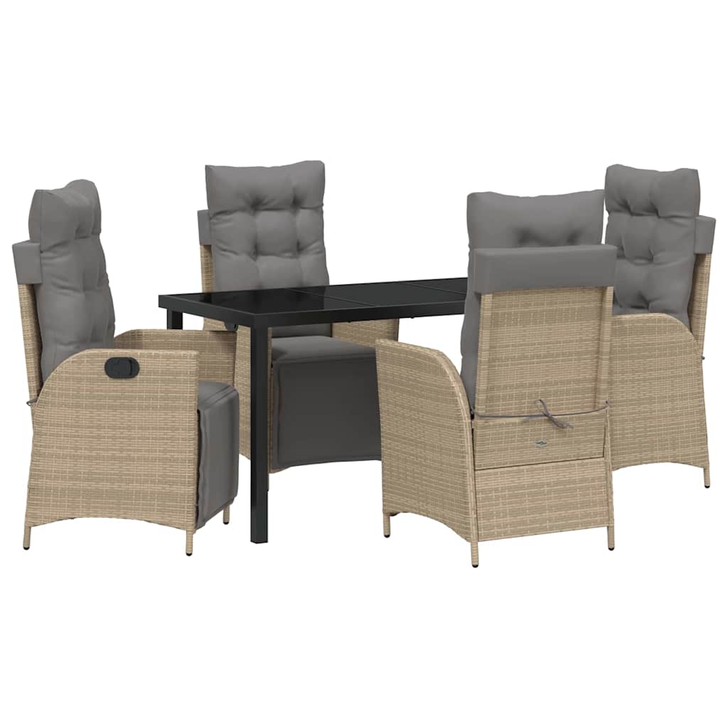 Have Spisebordssæt 5 stk. Beige polyrattan