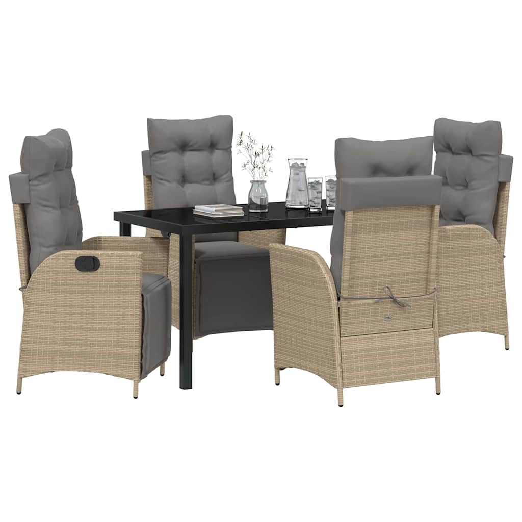 Have Spisebordssæt 5 stk. Beige polyrattan