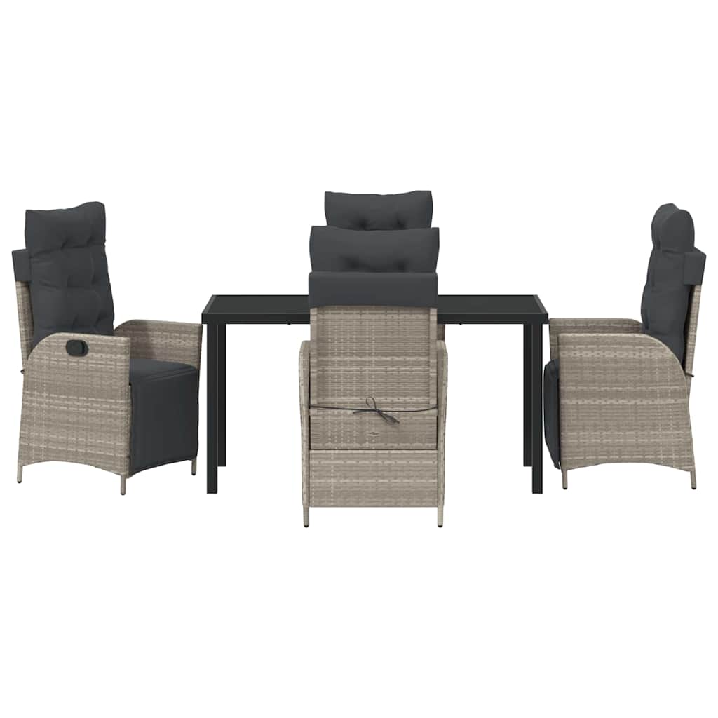 Have Spisebordssæt 5 stk. Lysegrå polyrattan