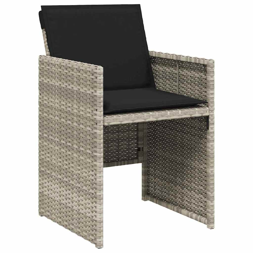 Have Spisebordssæt 5 stk. Lysegrå polyrattan