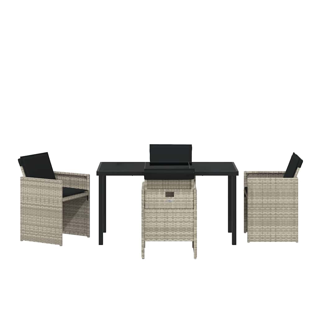 Have Spisebordssæt 5 stk. Lysegrå polyrattan