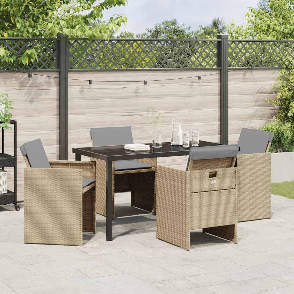 Have Spisebordssæt 5 stk. Beige polyrattan