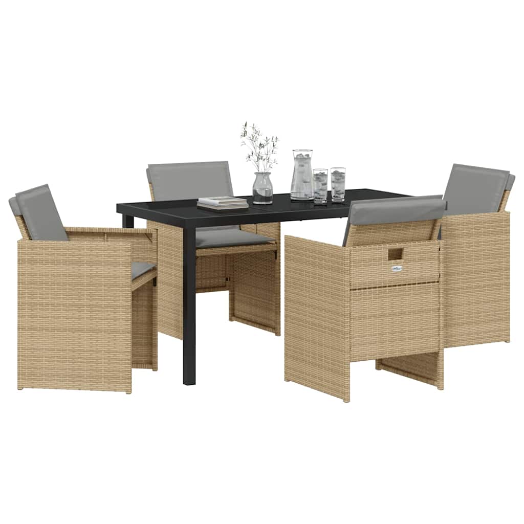 Have Spisebordssæt 5 stk. Beige polyrattan