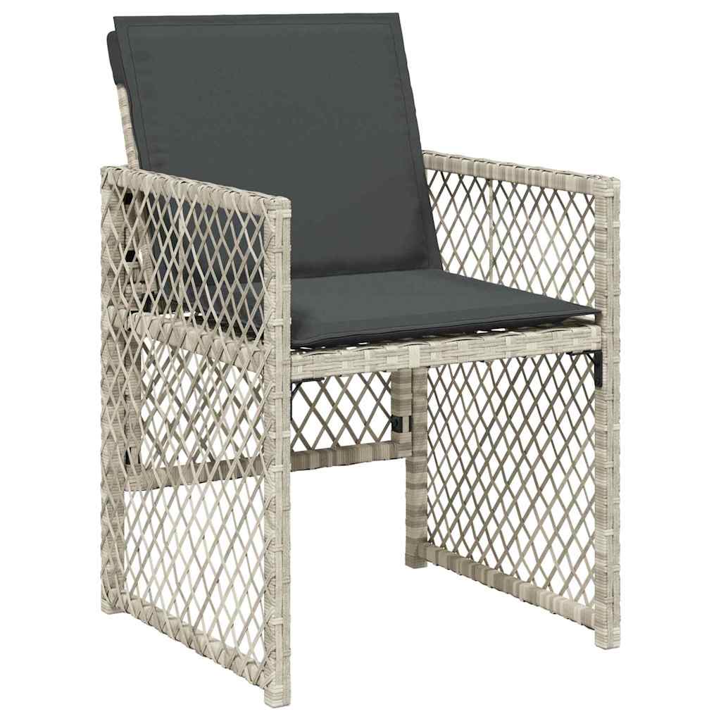 Have Spisebordssæt 5 stk. Lysegrå polyrattan