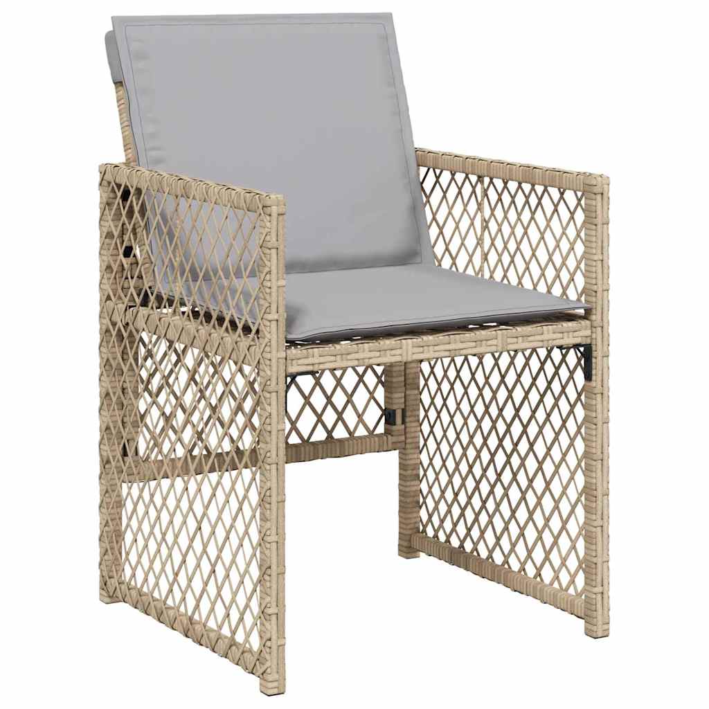 Have Spisebordssæt 5 stk. Beige polyrattan