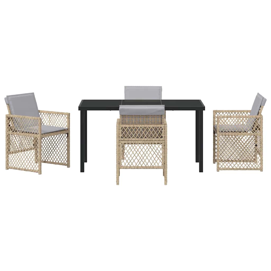 Have Spisebordssæt 5 stk. Beige polyrattan