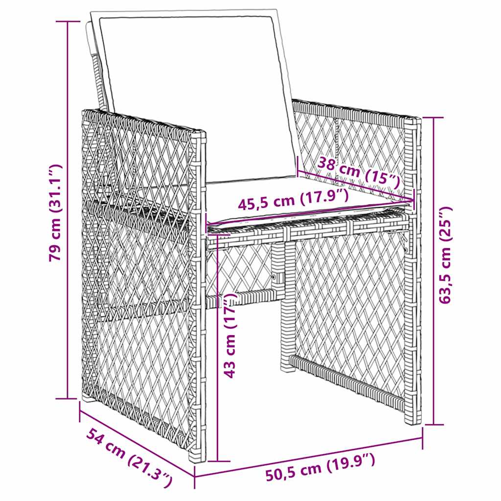 Have Spisebordssæt 5 stk. Beige polyrattan