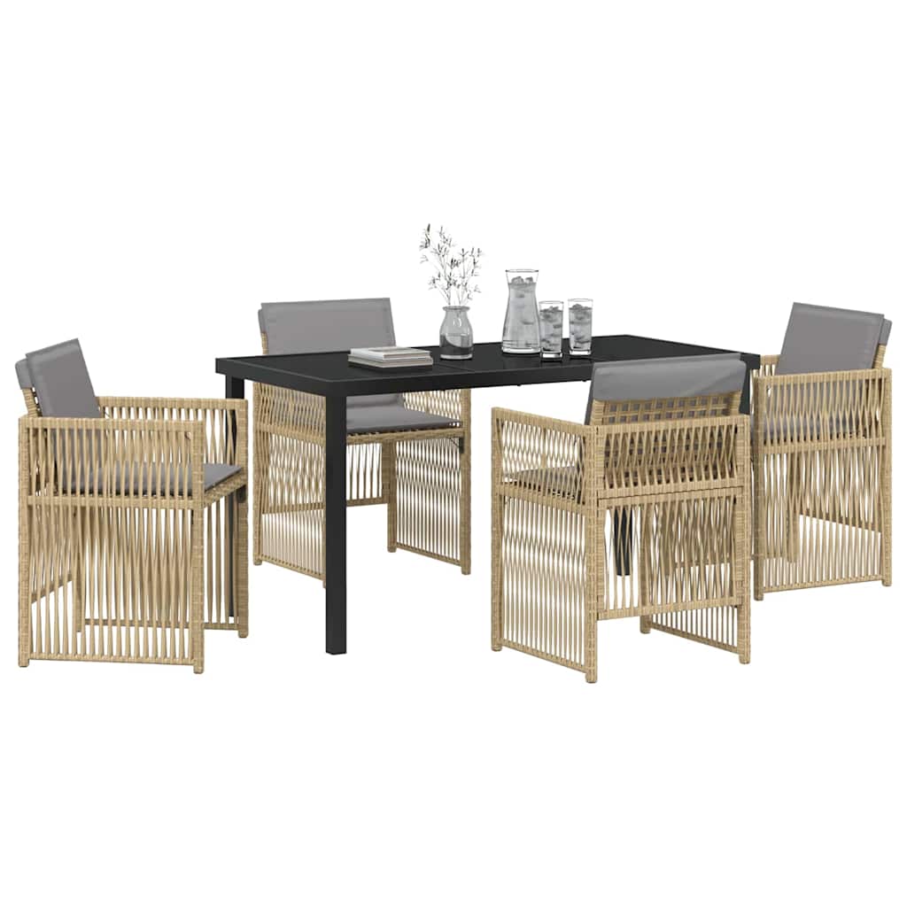 Have Spisebordssæt 5 stk. Beige Pulverlakeret stål