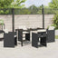 Have Spisebordssæt 5 stk. Sort polyrattan