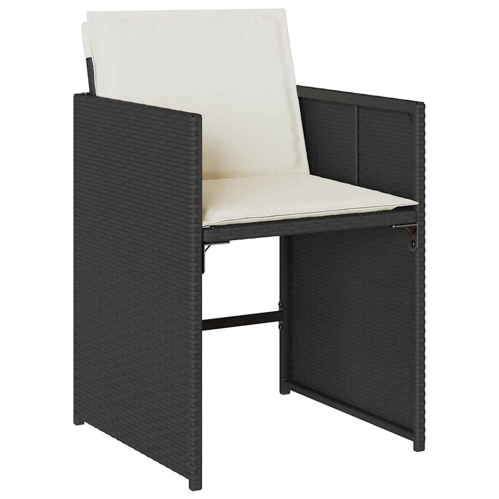 Have Spisebordssæt 5 stk. Sort polyrattan