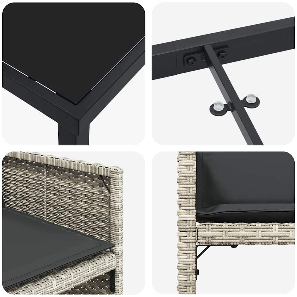 Have Spisebordssæt 5 stk. Lysegrå polyrattan