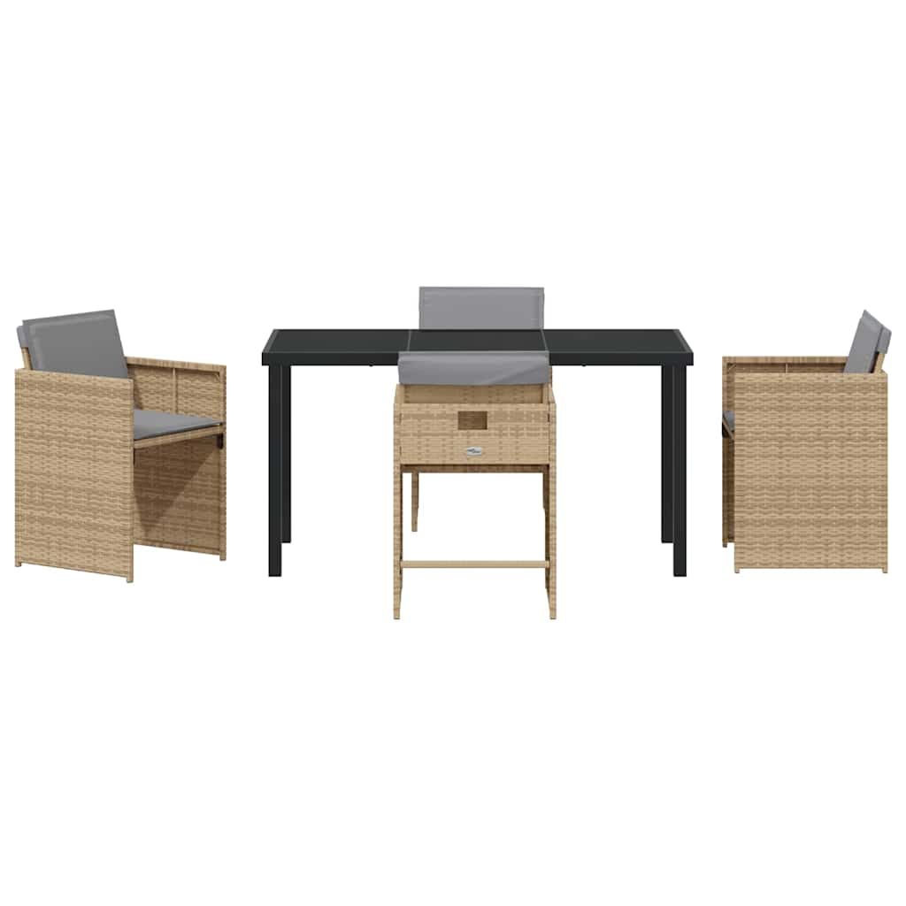 Have Spisebordssæt 5 stk. Beige polyrattan