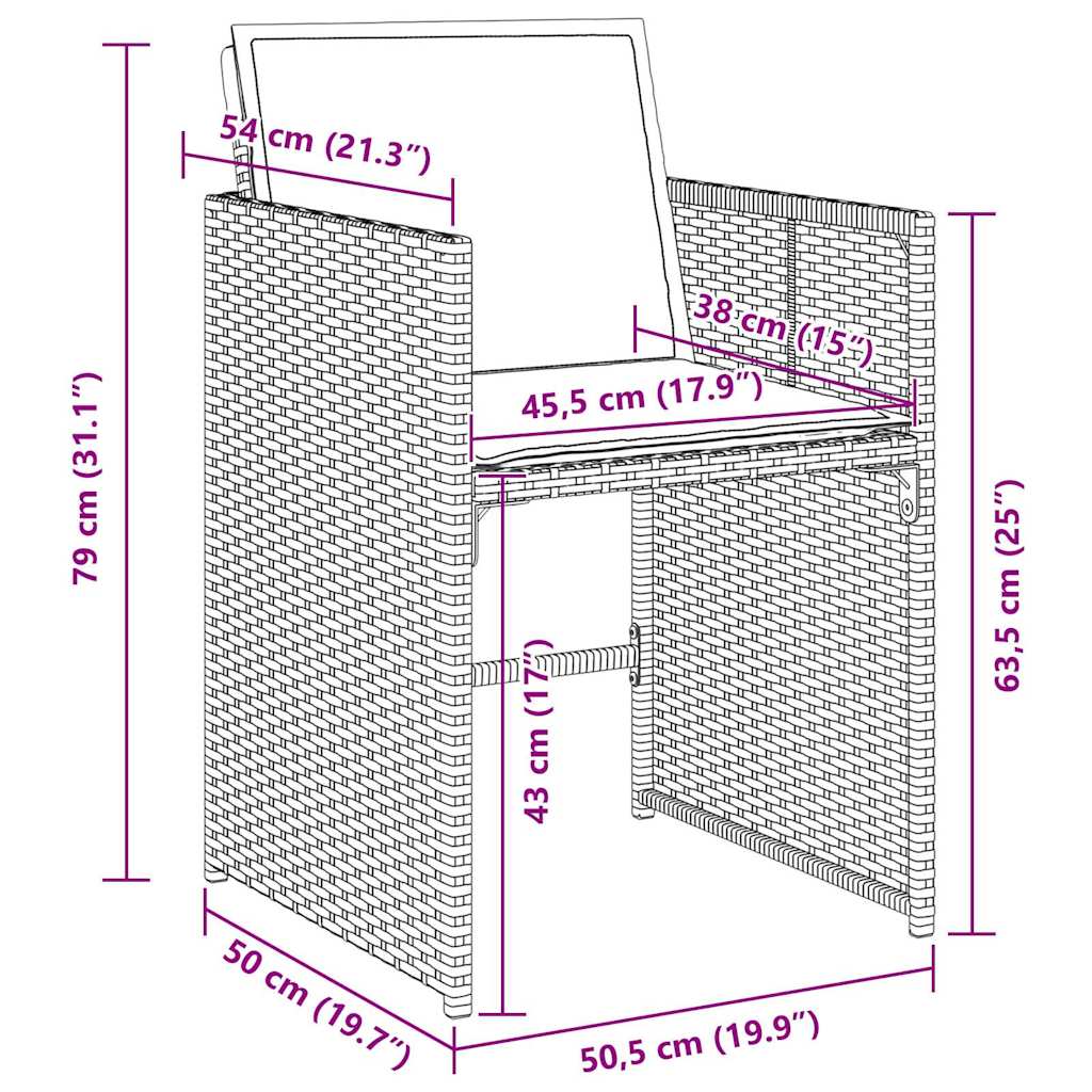 Have Spisebordssæt 5 stk. Beige polyrattan