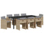 Have Spisebordssæt 9 pcs Beige polyrattan