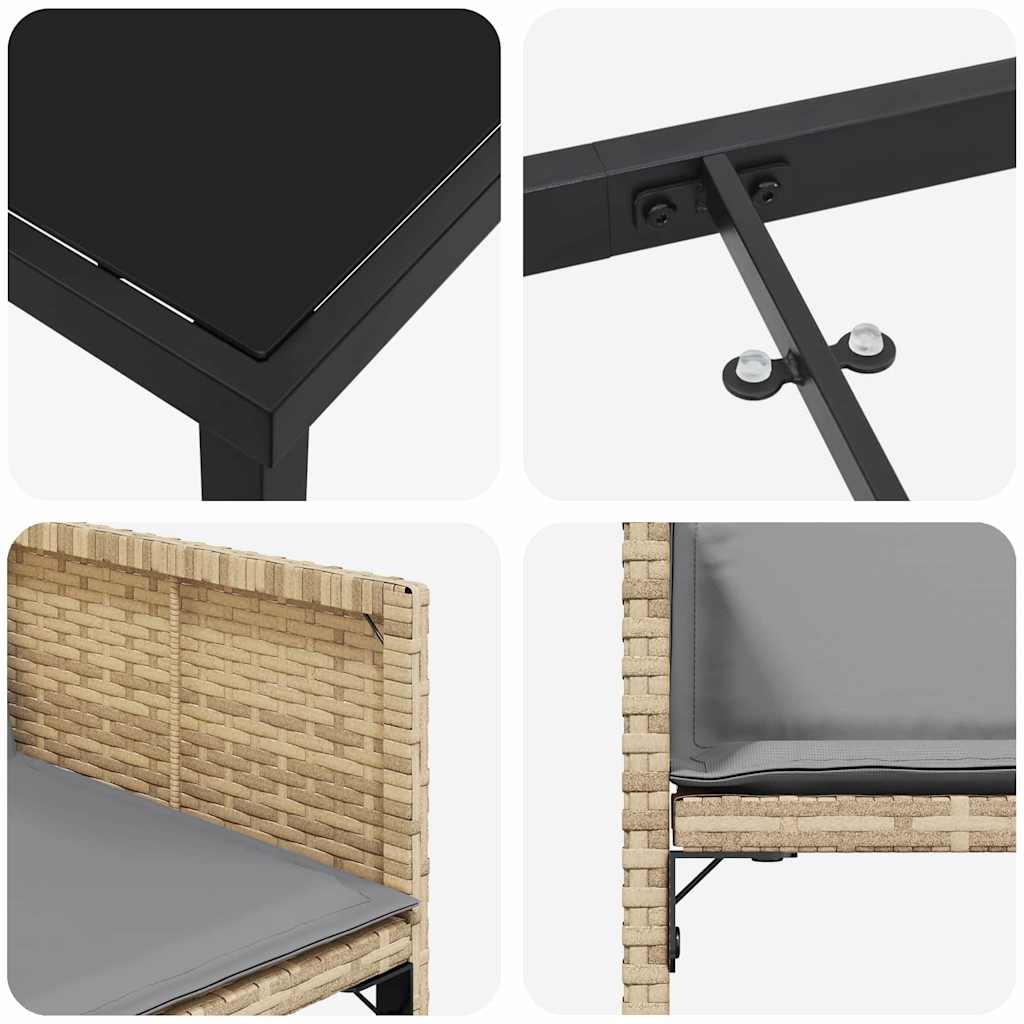 Have Spisebordssæt 5 stk. Beige polyrattan