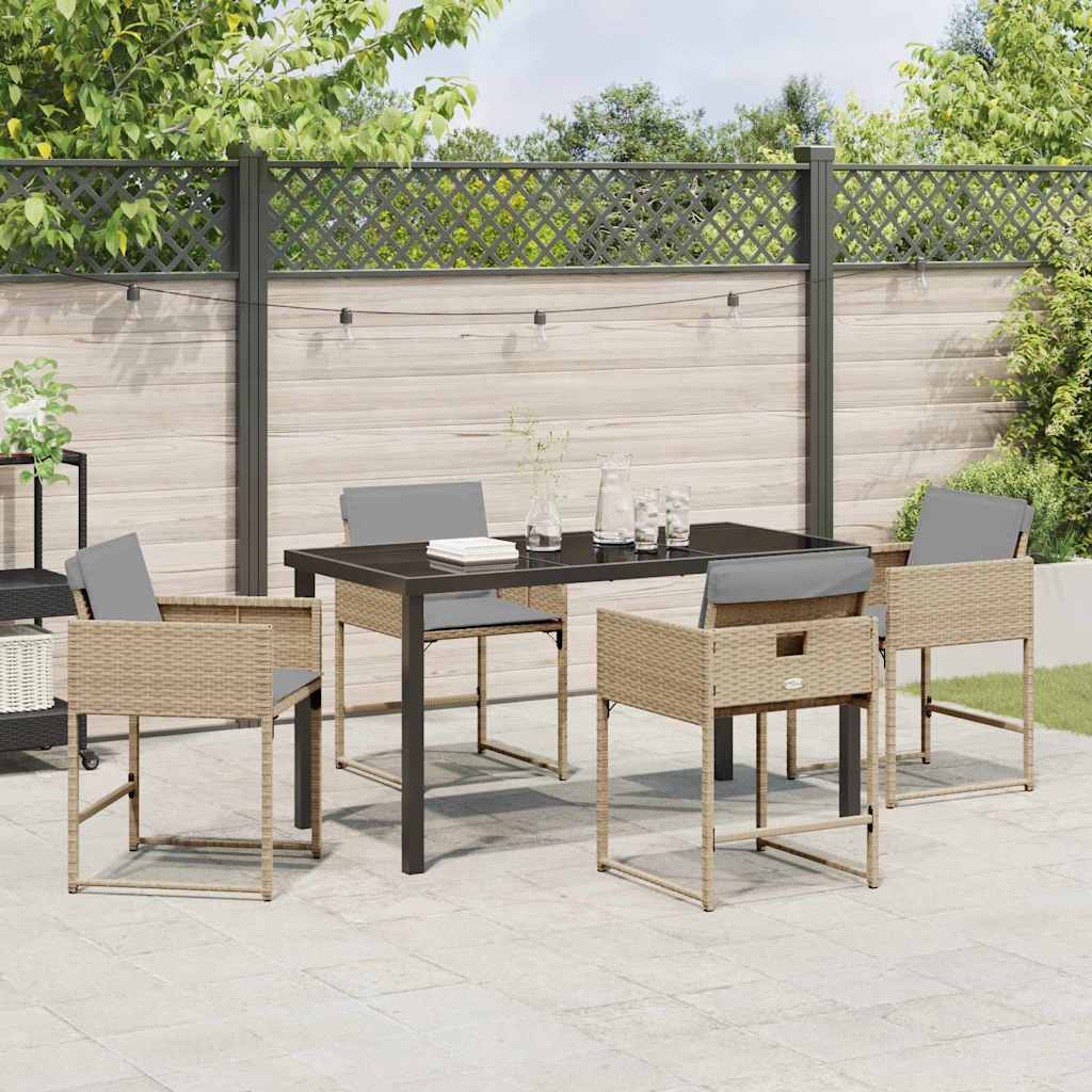 Have Spisebordssæt 5 stk. Beige polyrattan
