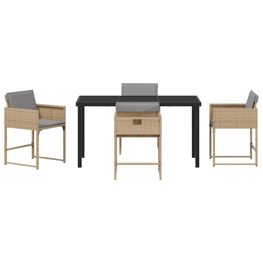 Have Spisebordssæt 5 stk. Beige polyrattan
