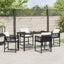 Have Spisebordssæt 5 stk. Sort polyrattan