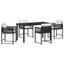 Have Spisebordssæt 5 stk. Sort polyrattan