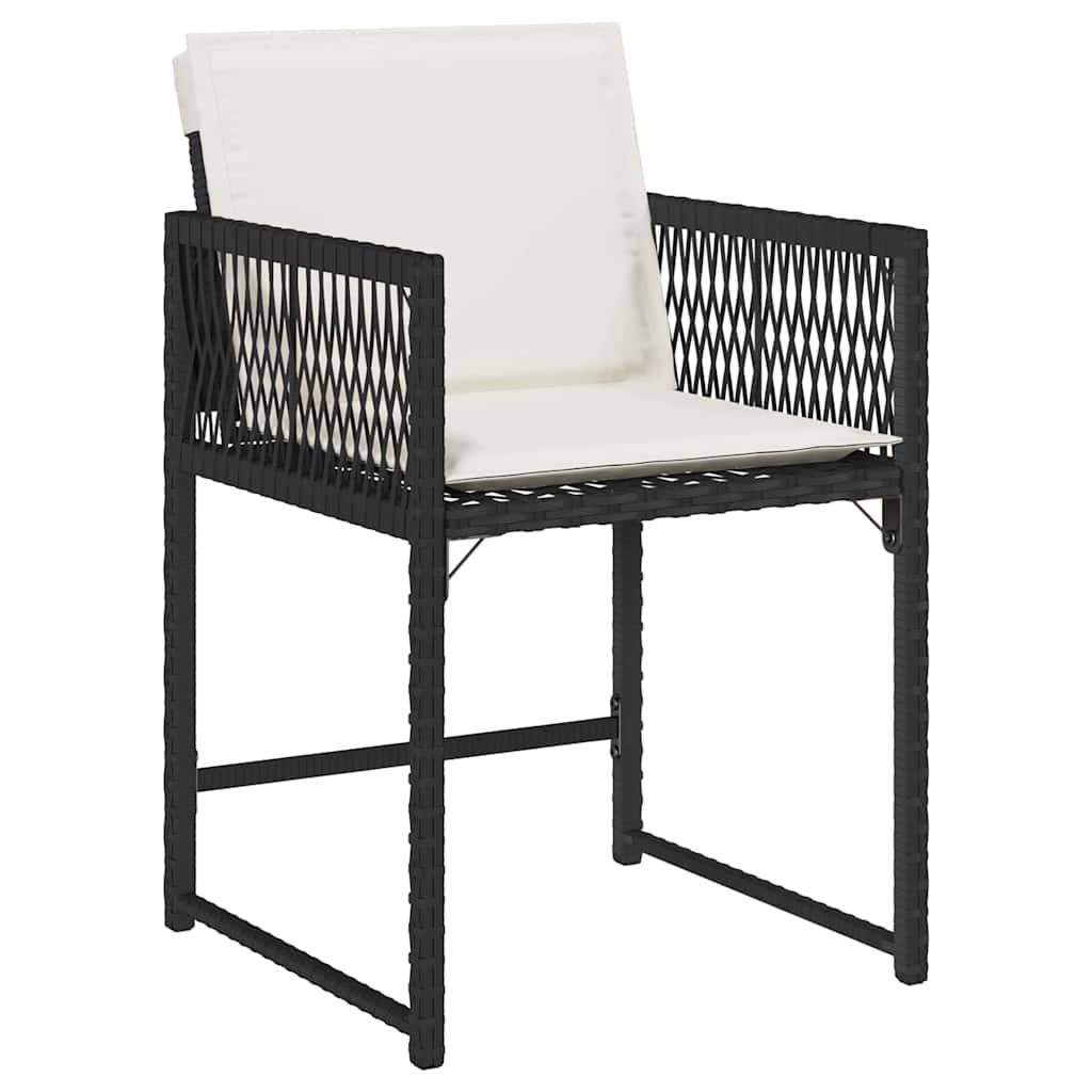 Have Spisebordssæt 5 stk. Sort polyrattan
