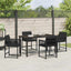 Have Spisebordssæt 5 stk. Sort polyrattan