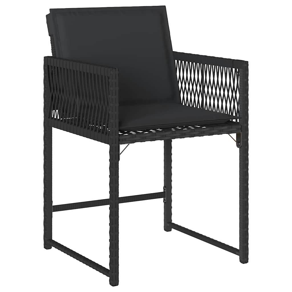 Have Spisebordssæt 5 stk. Sort polyrattan