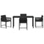 Have Spisebordssæt 5 stk. Sort polyrattan