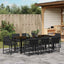 Have Spisebordssæt 9 pcs Sort polyrattan