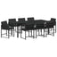 Have Spisebordssæt 9 pcs Sort polyrattan