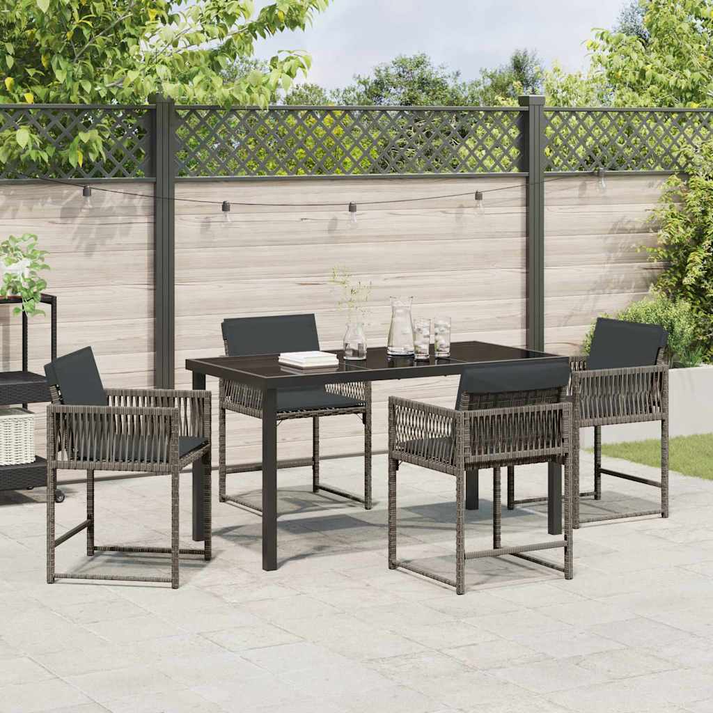 Have Spisebordssæt 5 stk. Grå polyrattan
