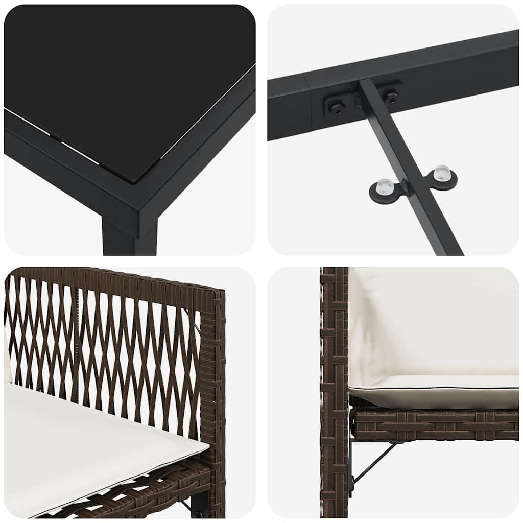 Have Spisebordssæt 5 stk. Brun polyrattan
