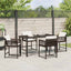 Have Spisebordssæt 5 stk. Brun polyrattan