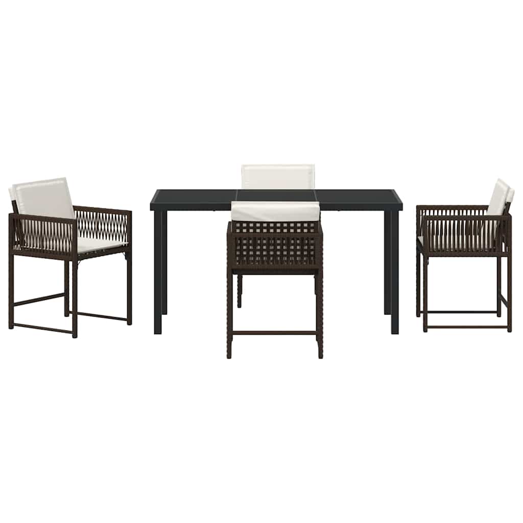 Have Spisebordssæt 5 stk. Brun polyrattan