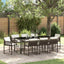 Have Spisebordssæt 9 pcs Brun polyrattan