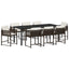 Have Spisebordssæt 9 pcs Brun polyrattan