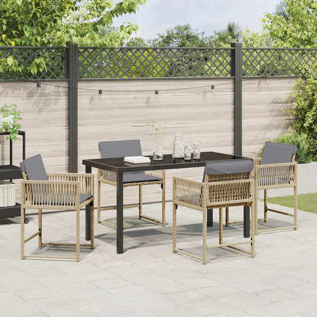 Have Spisebordssæt 5 stk. Beige polyrattan